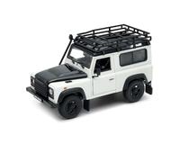 OPO 10 - Maqueta de Coche Welly a Escala 1/24, Compatible con Land Rover Defender Blanco Crema con portaequipajes - 22498SP-Gal-White