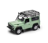 OPO 10 - Maqueta de Coche Welly a Escala 1/24, Compatible con Land Rover Defender Green con portaequipajes - 22498SP-Gal-Green