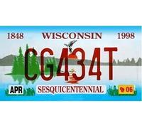 OPO 10 - Placa DE Licencia DE AUTOMÓVIL USA - Réplica en Metal 30x15 cms: Wisconsin (C49)