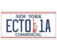 OPO 10 - Réplica de Placa de matrícula de Metal ECTO 1 para automóvil Compatible con Cadillac Blanco 1959 de la película Ghostbusters (57)