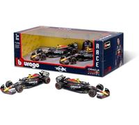OPO 10 - Set de 2 Coches de Fórmula 1 Compatible con Red Bull MAX Verstappen #1 y Sergio Pérez #11, campeón del Mundo de Fórmula 1 2024, Escala 1/43, Bburago 38173