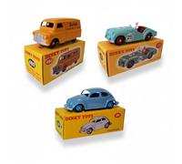 OPO 10 - Set de 3 maquetas Dinky Toys compatibles con Volkswagen Beetle + Triumph TR2 Sports + Bedford Van Kodak - Coches en Miniatura a Escala 1/43 111+181+480 - LDA2