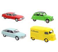 OPO 10 - Set de 4 Coches en Miniatura compatibles con Citroën 2CV, SM, GS, Tipo H Escala 1:64 3 Inches 7,5cm Norev - L3IN4