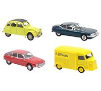 OPO 10 - Set de 4 Coches en Miniatura compatibles con Citroën 2CV, SM, GS, Tipo H Escala 1:64 3 Pulgadas 7,5cm Norev - L3IN6