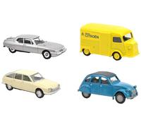 OPO 10 - Set de 4 Coches en Miniatura compatibles con Citroën 2CV, SM, GS, Tipo H Escala 1:64 3 Pulgadas 7,5cm Norev -L3IN5