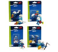 OPO 10 - Set de 4 figuritas Pitufos: velocista + conspirador + Torpe + Campesino / SCH2