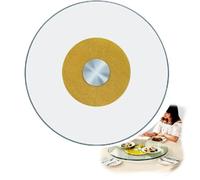 OPOLDBDMAC 60/70/80/90cm Plato Giratorio Redondo para Mesa De Comedor, Grande Lazy Susan Bandeja De Servicio De Mesa, Tabla Rotativa De Madera, Redonda Rotatoria Plato para Cocina(Gold,80cm/31inch)