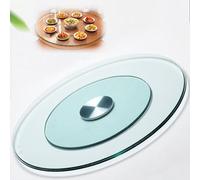 OPOLDBDMAC 60cm 70cm Hogar Plato Giratorio Vidrio Bandeja Giratoria Mesa De Comedor Mesa Giratoria, Cristal Redondo Bandeja Servicio Rotación De 360 para Compartir Alimentos(33in(85cm))