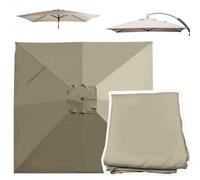 OPOLDBDMAC Cubierta De Repuesto para Sombrilla Cuadrada 2.5x2.5m 2.7x2.7m 3.0x3.0m Toldo De Repuesto para Sombrilla En Voladizo, Tela De Recambio para 8 Varillas(Khaki,2.5x2.5m/8.2x8.2ft)