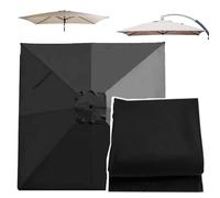 OPOLDBDMAC Cubierta De Repuesto para Sombrilla Cuadrada 2.5x2.5m 2.7x2.7m 3.0x3.0m Toldo De Repuesto para Sombrilla En Voladizo, Tela De Recambio para 8 Varillas(Black,3x3m/9.8x9.8ft)