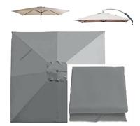 OPOLDBDMAC Cubierta De Repuesto para Sombrilla Cuadrada 2.5x2.5m 2.7x2.7m 3.0x3.0m Toldo De Repuesto para Sombrilla En Voladizo, Tela De Recambio para 8 Varillas(Gray,2.5x2.5m/8.2x8.2ft)