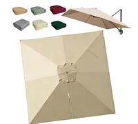OPOLDBDMAC Cubierta De Repuesto para Sombrilla Cuadrada 300x300cm Toldo De Parasol Excentrico De Repuesto, Rectangular Tela Toldo Repuesto para Sombrilla De Jardín(Khaki,3x3m/10x10ft)
