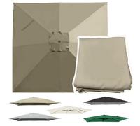 OPOLDBDMAC Cubierta De Repuesto para Sombrilla Cuadrada 3x3m 2.5x2.5m, Toldo De Repuesto para Sombrilla De Patio, 8 Varillas, Protección UV Sombrilla Tela(Khaki,2.7x2.7m/8.8x8.8ft)