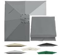 OPOLDBDMAC Cubierta De Repuesto para Sombrilla Cuadrada 3x3m 2.5x2.5m, Toldo De Repuesto para Sombrilla De Patio, 8 Varillas, Protección UV Sombrilla Tela(Gray,2.5x2.5m/8.2x8.2ft)