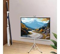 OPOLDBDMAC Pantalla De Cine con Soporte 40 50 60 Pantalla De Proyector para Hogar Jardín, Pantalla con Trípode para Proyector, Pantalla De Video HD Manual Sin Arrugas(White,40in-4:3)