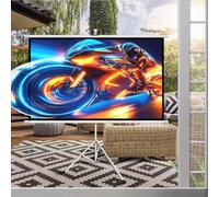 OPOLDBDMAC Pantalla De Cine Exterior 50Pulgadas Portátil Pantalla De Proyector con Trípode Pantalla De Proyector Manual Altura Ajustable Pantalla De Presentación De Oficina(White,50in-16:9)