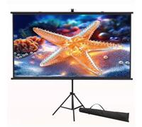 OPOLDBDMAC Pantalla De Proyección con Trípode Plegable Portátil Pantallas para Proyección，60 Pulgadas Pantalla De Proyector Tripod Screen para Home Cinema Exteriores(Black,60in-4:3)