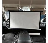 OPOLDBDMAC Pantalla De Proyector para Coche, Pantalla De Cine Pequeña Portátil De 40 Pulgadas Pantalla De Proyección Mini Pantalla Manual Retráctil para Coche, SUV(Black,40inch16:9)