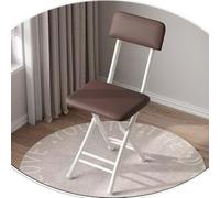 OPOLDBDMAC Silla Plegable con Respaldo Elevado Taburete De Barra Plegable Sillas De Comedor Altura del Asiento 45cm Rectángulo Sillas Plegables, Sillas De Eventos Al Aire Libre(White Frame-Brown)