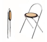 OPOLDBDMAC Silla Plegable De Ratán Taburete De Bar Plegable Silla Plegable Alta Portátil Taburete Plegable con Base De Madera para Cocina, Salón, Comedor Y Restaurante(Black,45cm/17.7in)