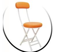 OPOLDBDMAC Silla Plegable Redonda con Cojín, Taburete Plegable De Altura De Barra, Taburete Portátil Plegable con Respaldo para Pesca, Senderismo, BBQ(Orange)