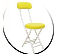 OPOLDBDMAC Silla Plegable Redonda con Cojín, Taburete Plegable De Altura De Barra, Taburete Portátil Plegable con Respaldo para Pesca, Senderismo, BBQ(Yellow)