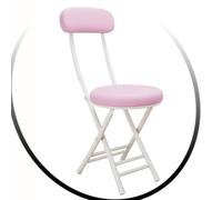 OPOLDBDMAC Silla Plegable Redonda con Cojín, Taburete Plegable De Altura De Barra, Taburete Portátil Plegable con Respaldo para Pesca, Senderismo, BBQ(Pink)