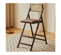 OPOLDBDMAC Silla Plegable Silla De Altura De Mostrador Plegable Silla De Comedor Apilable Taburete De Bar De Madera Cojín Acolchado, Silla Plegable para Sala De Estar(Red Walnut,60cm/23.6in)