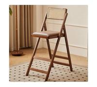 OPOLDBDMAC Silla Plegable Silla De Altura De Mostrador Plegable Silla De Comedor Apilable Taburete De Bar De Madera Cojín Acolchado, Silla Plegable para Sala De Estar(Brown,50cm/19.6in)