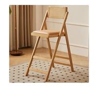 OPOLDBDMAC Silla Plegable Silla De Altura De Mostrador Plegable Silla De Comedor Apilable Taburete De Bar De Madera Cojín Acolchado, Silla Plegable para Sala De Estar(Natural,50cm/19.6in)