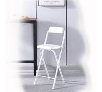 OPOLDBDMAC Taburete De Bar Plegable Silla Cuero Asiento 50 60 70cm Silla Alta Taburete Plegable Alto, Sillas Alto De Desayuno Portátiles para Adultos Cocina(White,60cm/23.6in)