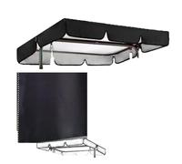 OPOLDBDMAC Techo De Columpio De 2 A 3 Plazas, Toldo De Techo De Repuesto para Balancin, Prueba De Lluvia Polvo para Cubierta Funda De Repuesto, Tela De Repuesto Anti-UV(Black,64x45in-164x114cm)