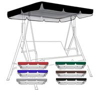 OPOLDBDMAC Techo Solar para Balancín Toldo De Repuesto para Silla De Columpio，Cubierta Superior De Repuesto Columpio De Patio，Resistente Al Viento 600D Oxford Tela(Black,56x47.2in-142x120cm)