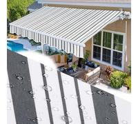 OPOLDBDMAC Tela De Repuesto para Toldo, Tela Toldo De Recambio, Toldo De Repuesto De Jardín Recambio Toldo De Lona Paño De Repuesto Amarillo Raya(Gray,(8x6.5ft) 2.4X2M)