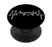 Oporto Skyline Latido del Corazón Portugal Me Encanta Porto PopSockets PopGrip Adhesivo