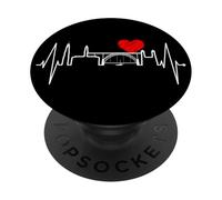 Oporto Skyline Latido del Corazón Portugal Me Encanta Porto PopSockets PopGrip Adhesivo