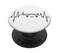 Oporto Skyline Latido del Corazón Portugal Me Encanta Porto PopSockets PopGrip Adhesivo