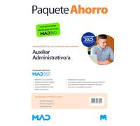 Oposiciones Auxiliar Administrativo/a Ayuntamiento de Las Palmas de Gran Canaria. Paquete Ahorro de Libros y Curso MAD360