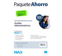 Oposiciones Auxiliar Administrativo/a de la Diputación Provincial de Cádiz. Paquete Ahorro de Libros y Curso MAD360