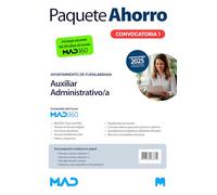 Oposiciones Auxiliar Administrativo (Convocatoria 1) del Ayuntamiento de Fuenlabrada. Paquete Ahorro de Libros y Curso MAD360