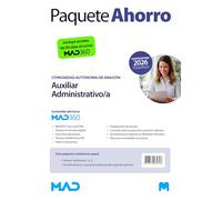 Oposiciones Auxiliar Administrativo de la Comunidad Autónoma de Aragón. Paquete Ahorro de Libros y Curso MAD360