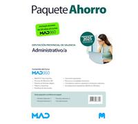 Oposiciones Cuerpo Administrativo/a de la Diputación Provincial de Valencia. Paquete Ahorro de Libros y Curso MAD360