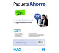 Oposiciones Cuerpo Administrativo de la Comunidad Autónoma de Canarias. Paquete Ahorro de Libros y Curso MAD360