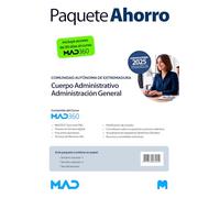 Oposiciones Cuerpo Administrativo (Especialidad Administración General) de la Comunidad Autónoma de Extremadura. Paquete Ahorro de Libros y Curso MAD360
