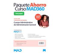 Oposiciones Cuerpo de Administrativos (acceso libre) de Administración General de la Comunidad de Madrid. Paquete Ahorro de Libros y Curso MAD360