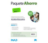 Oposiciones Cuerpo de Técnicos Auxiliares, opción Auxiliar Educativo de la Administración Pública Regional de Murcia. Paquete Ahorro de Libros y Curso MAD360