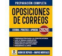 Oposiciones de Correos 2026: Temario completo de los 12 temas, actualizado a la convocatoria vigente, con explicaciones claras, esquemas prácticos y preguntas tipo examen con respuestas comentadas