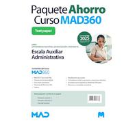 Oposiciones Escala Auxiliar Administrativa de la Universidad Nacional de Educación a Distancia (UNED). Paquete Ahorro de Libros y Curso MAD360