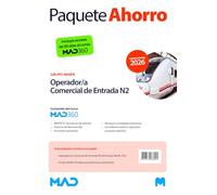 Oposiciones Operador Comercial de Ingreso N2 del Grupo Renfe. Paquete Ahorro de Libros y Curso MAD360