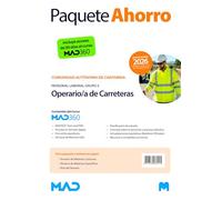 Oposiciones Operario de Carreteras (Personal Laboral Grupo 2) de la Comunidad Autónoma de Cantabria. Paquete Ahorro de Libros y Curso MAD360
